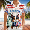 Joycorners Personalized America Cat Dad Dog Dad Hawaiian Shirt, Patriotic Pet Lover Gift