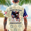 Joycorners Personalized American Pride Eagle Beige Hawaiian Shirt, USA Freedom Apparel
