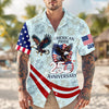 Joycorners Personalized American Pride Eagle Blue Patriotic Hawaiian Shirt