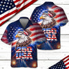 Joycorners Personalized Name America 250 Eagle Patriotic Hawaiian Shirt, Freedom Celebration Apparel
