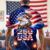 Joycorners Personalized Name America 250 Eagle Patriotic Hawaiian Shirt, Freedom Celebration Apparel