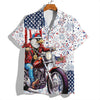 Joycorners Personalized Name Eagle USA Flag Hawaiian Shirt, Patriotic Freedom Apparel