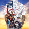 Joycorners Personalized Name Eagle USA Flag Hawaiian Shirt, Patriotic Freedom Apparel