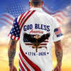 Joycorners Personalized God Bless America Eagle 250th Anniversary Hawaiian Shirt