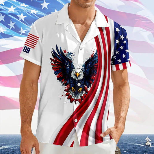 Joycorners Personalized God Bless America Eagle 250th Anniversary Hawaiian Shirt