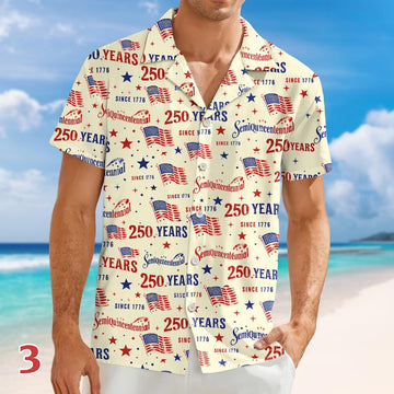 Joycorners Personalized USA 250th Anniversary Semiquincentennial Hawaiian Shirt Style 3