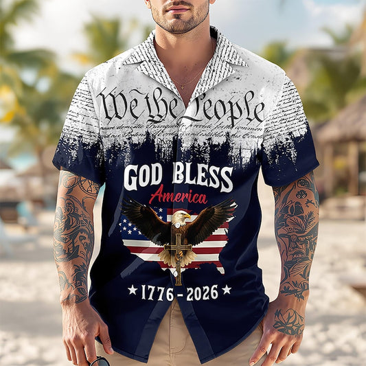 Joycorners Personalized We The People 250 America Hawaiian Shirt Style 1, Patriotic USA Apparel