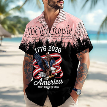 Joycorners Personalized We The People 250 America Hawaiian Shirt Style 3, American Pride Apparel