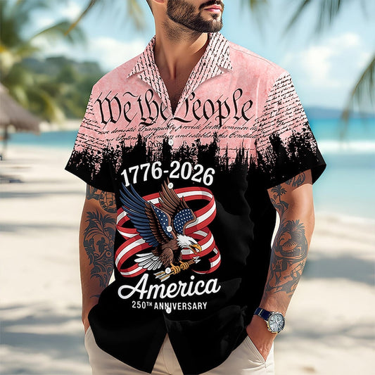Joycorners Personalized We The People 250 America Hawaiian Shirt Style 3, American Pride Apparel