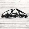 Joycorners Outdoor Mountain Cabin Silhouette Nature Scene Metal Sign-Rustic Themed Cabin-Lodge Decor LM0110