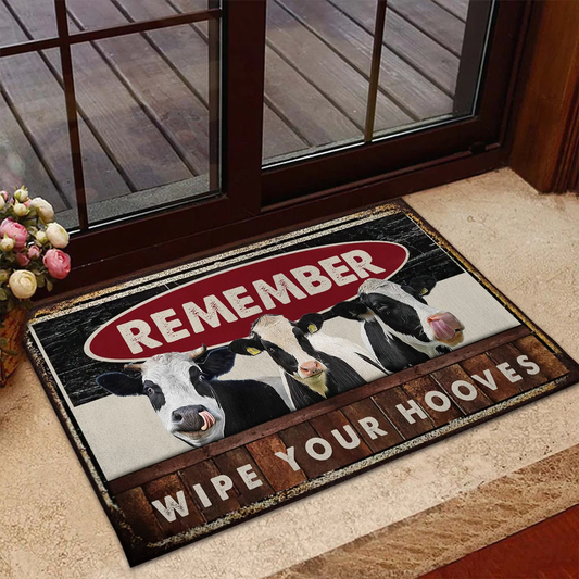 Joycorners Holstein Cattle Wipe Your Hooves Doormat