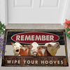 Joycorners Hereford Cattle Wipe Your Hooves Doormat