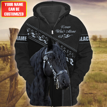 Joycorners Custom Name Horse Lovers Never Walk Alone 3D Hoodie