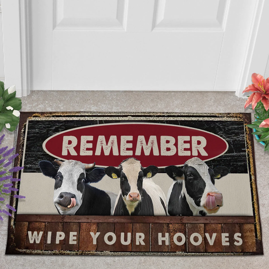 Joycorners Holstein Cattle Wipe Your Hooves Doormat