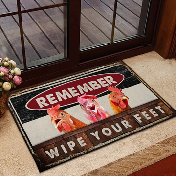 Joycorners Chickens Wipe Your Hooves Doormat