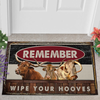 Joycorners Texas Longhorn Cattle Wipe Your Hooves Doormat