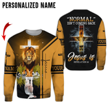 Joycorners Personalized Name Normal Isn’t Coming Back Jesus Is Revelation 14 Cross Lion 3D Shirt
