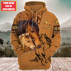 Joycorners Custom Name Horse Lovers 3D Hoodie