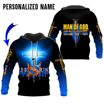 Joycorners Custom Name Man of God Husband Dad Papa Jesus is my savior 3D Shirt