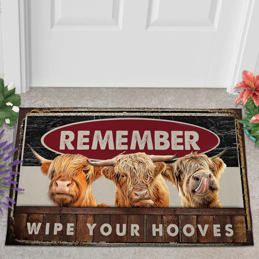 Joycorners Highland Cattle Wipe Your Hooves Doormat