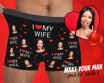 Joycorners Anniversary/Valentine's Day Gift, I Love My Wife Custom Boxer Briefs
