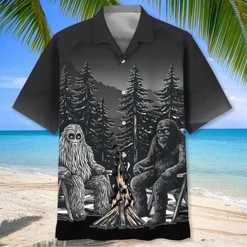 Joycorners Dark Night Forest Camping Hawaiian Shirt