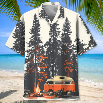 Joycorners Happy Camper Campfire Hawaiian Shirt