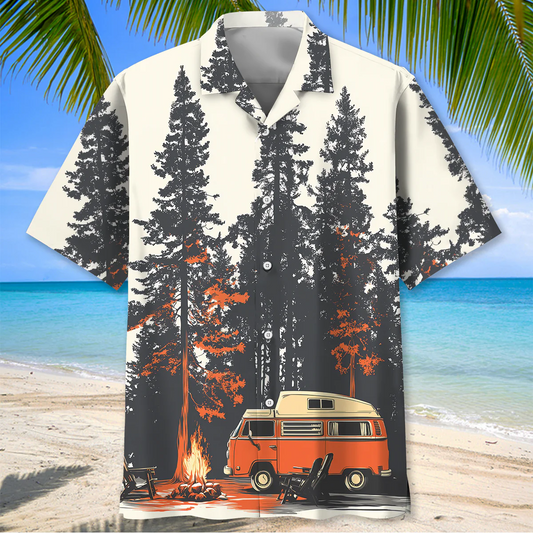 Joycorners Happy Camper Campfire Hawaiian Shirt