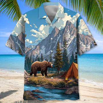 Joycorners Wild Bear Camping Adventure 3D Hawaiian Shirt