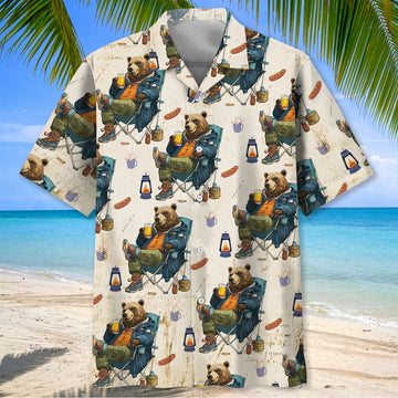 Joycorners Funny Bear Go Camping Hawaiian Shirt