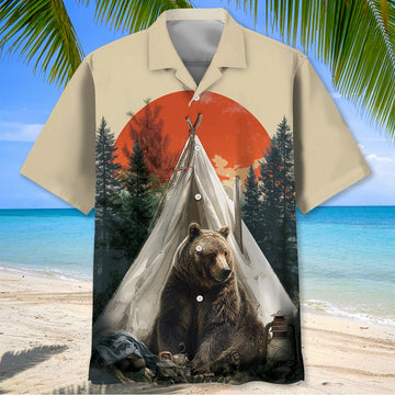 Joycorners Wild Bear Campfire Hawaiian Shirt