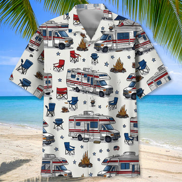 Joycorners America Class B Motorhome Hawaiian Shirt