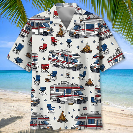 Joycorners America Class B Motorhome Hawaiian Shirt