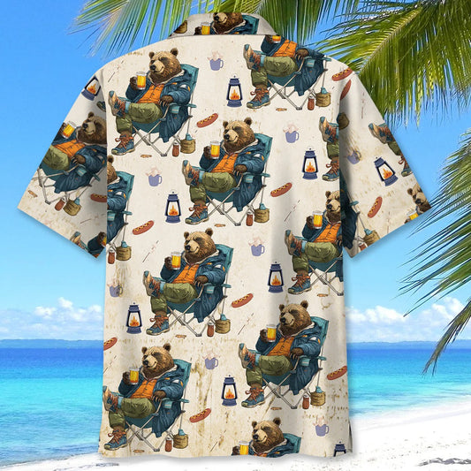 Joycorners Funny Bear Go Camping Hawaiian Shirt