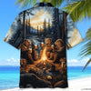 Joycorners Bear Camping Drinking Night Hawaiian Shirt