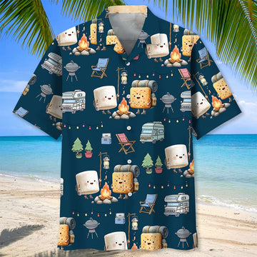 Joycorners Angry Marshmallow On Fire Hawaiian Shirt