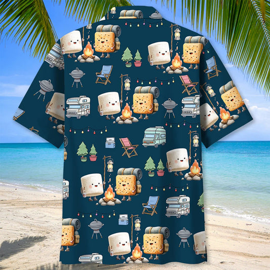 Joycorners Angry Marshmallow On Fire Hawaiian Shirt