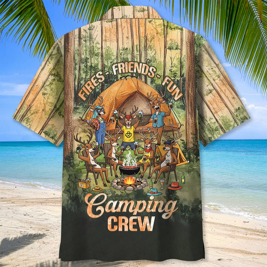 Joycorners Friends, Fires, Fun Camping Crew Deer Hawaiian Shirt