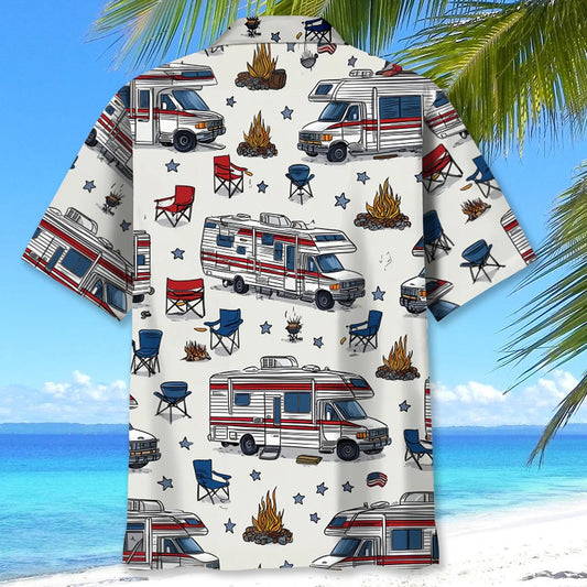 Joycorners America Class B Motorhome Hawaiian Shirt