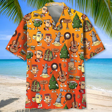 Joycorners Funny Camping Cartoon Hawaiian Shirt