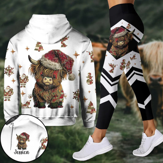 Joycorners Personalized Cute Hightland Cow - Highland Cow Hoodie and Leggings LM2811