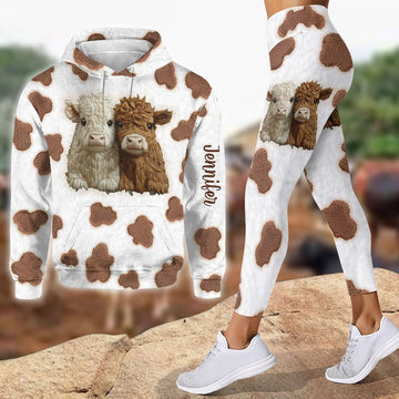 Joycorners Adorable Highland Cows - Personalized Hoodie and Leggings 6 LM2811