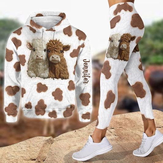Joycorners Adorable Highland Cows - Personalized Hoodie and Leggings 6 LM2811