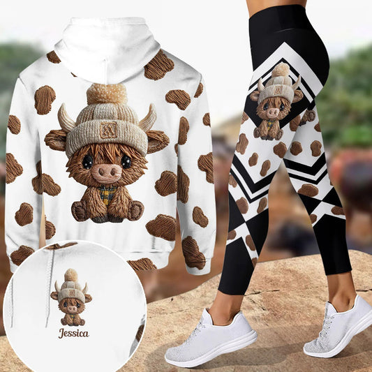 Joycorners Adorable Highland Cows - Personalized Hoodie and Leggings 1 LM2811