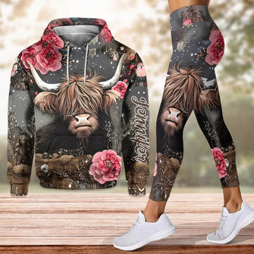 Joycorners Love Highland Cows - Personalized Hoodie and Leggings 1 LM2811