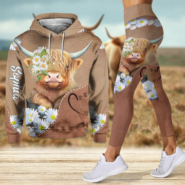 Joycorners Love Highland Cows - Personalized Hoodie and Leggings  2 LM2811