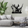 Maxcorners Personalized Deer Hunter Metal Wall Art, Custom Name Bow and Hunting Rifle Sign, Deer Hunting Wall Hanging, Hunter Gift MT0110
