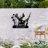 Maxcorners Personalized Deer Hunter Metal Wall Art, Custom Name Bow and Hunting Rifle Sign, Deer Hunting Wall Hanging, Hunter Gift MT0110