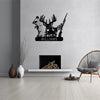 Maxcorners Personalized Deer Hunter Metal Wall Art, Custom Name Bow and Hunting Rifle Sign, Deer Hunting Wall Hanging, Hunter Gift MT0110