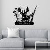 Maxcorners Personalized Deer Hunter Metal Wall Art, Custom Name Bow and Hunting Rifle Sign, Deer Hunting Wall Hanging, Hunter Gift MT0110